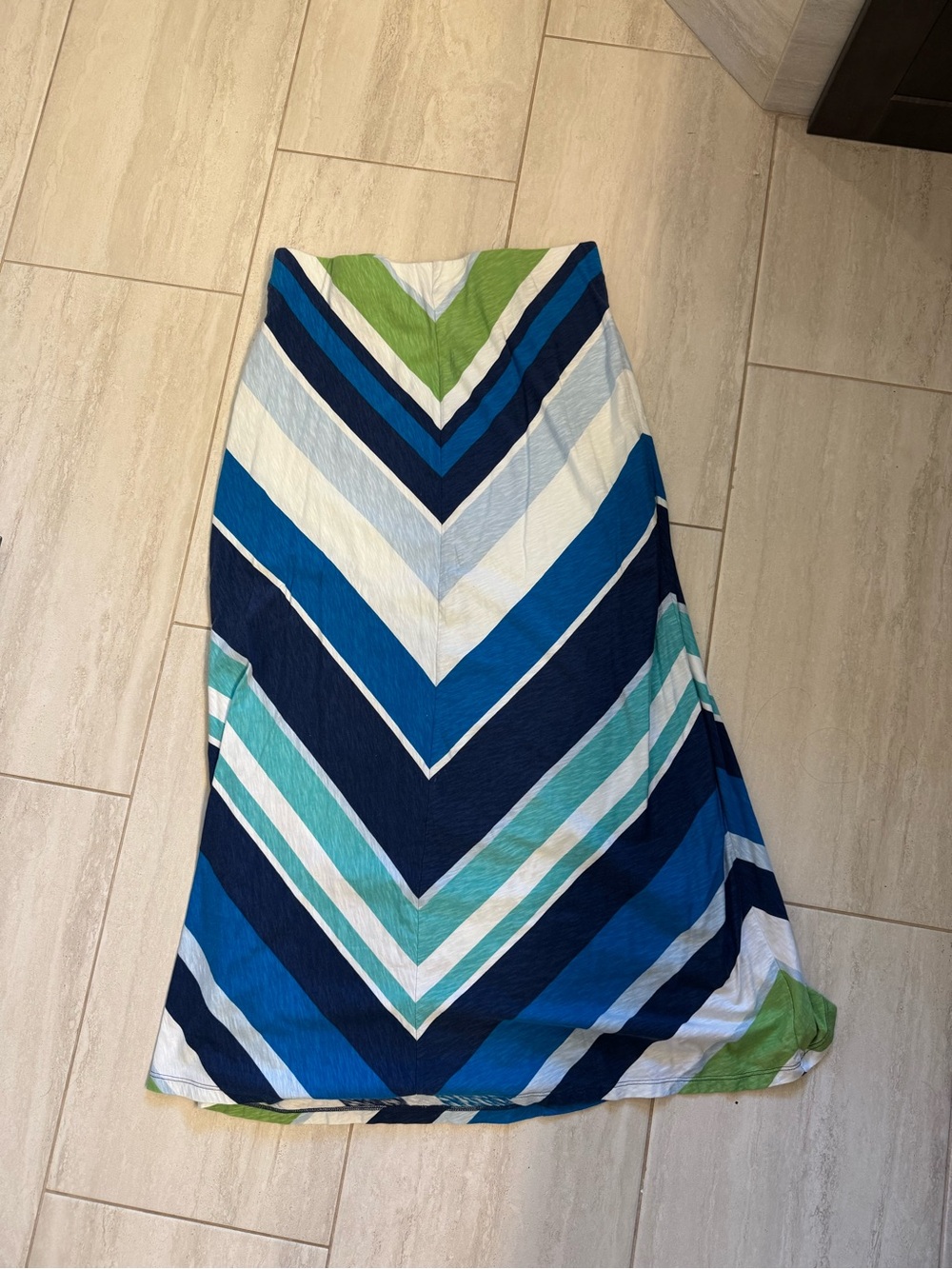 Tommy Bahama Chevron Maxi Skirt in Navy, Blue & Green